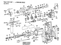 Bosch 0 603 148 742 CSB 800-2 RLE Percussion Drill 240 V / GB Spare Parts CSB800-2RLE